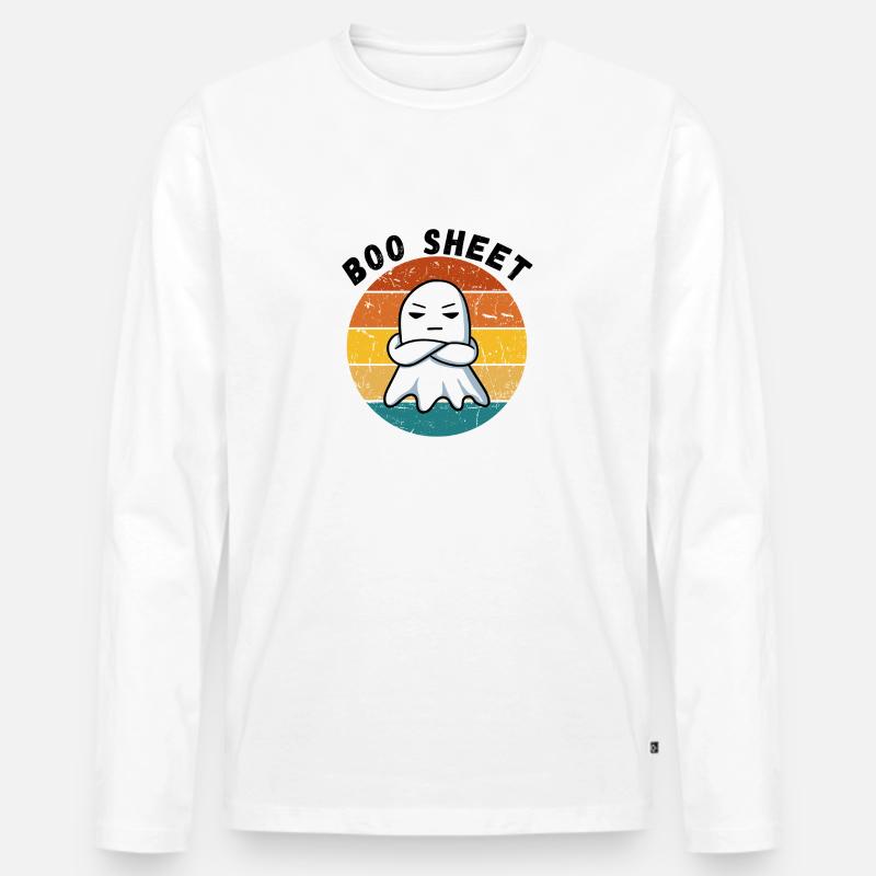 Buh-Bogen - Männer Premium Bio Langarmshirt - Weiß