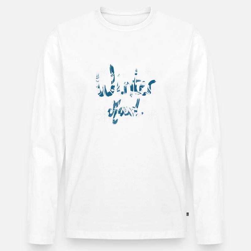 Winterstimmung - Männer Premium Bio Langarmshirt - Weiß