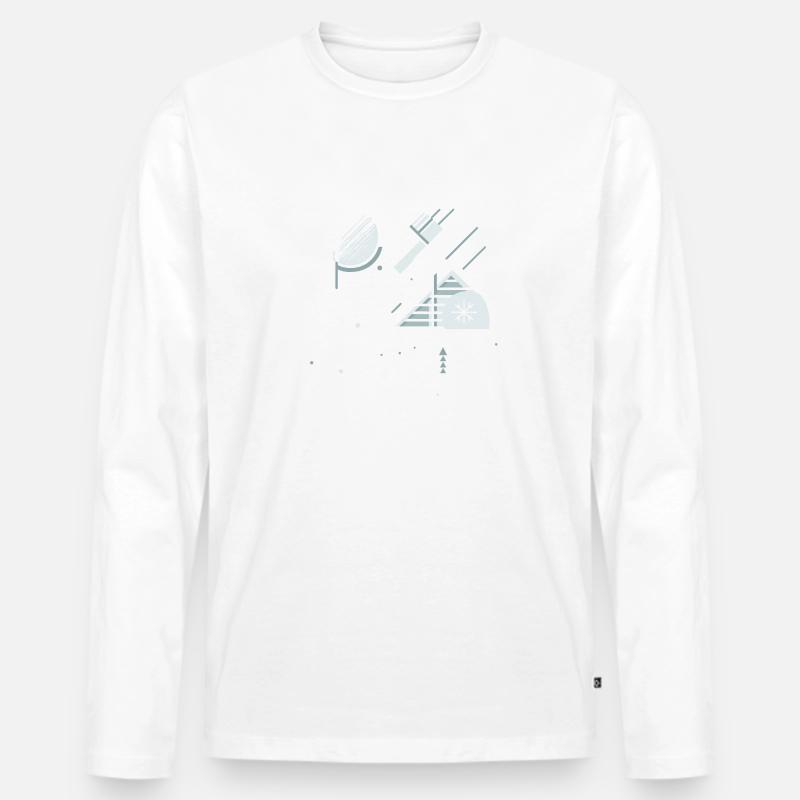Winterliche Weihnachtslandschaft - Männer Premium Bio Langarmshirt - Weiß