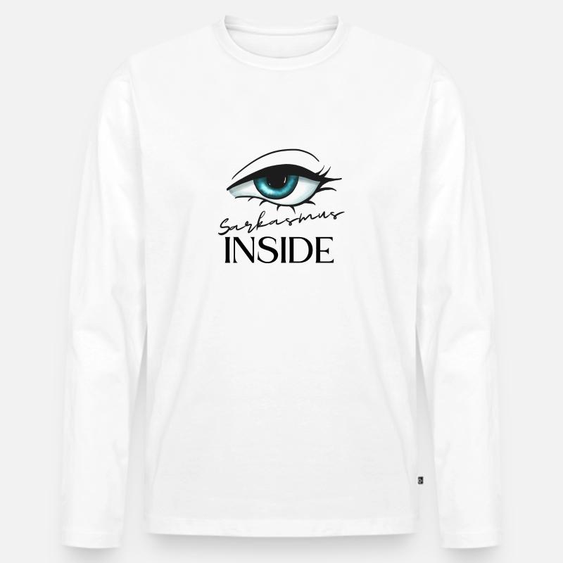Sarkasmus inside - Männer Premium Bio Langarmshirt - Weiß