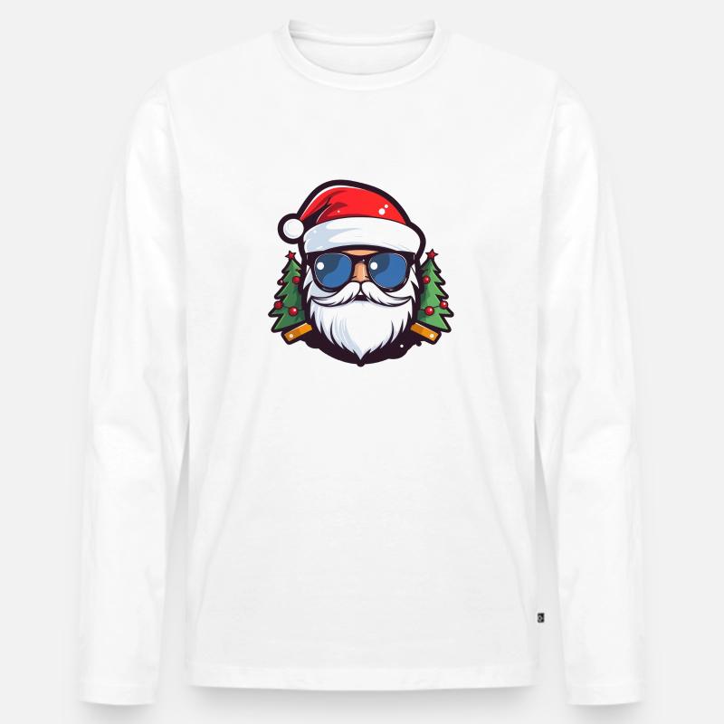Weihnachtsmann - Männer Premium Bio Langarmshirt - Weiß