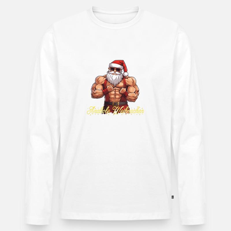 Weihnachtsmann - Männer Premium Bio Langarmshirt - Weiß