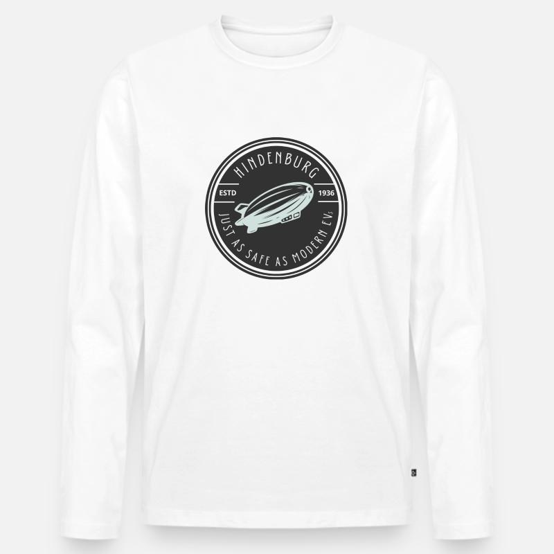 Hindenburg - Männer Premium Bio Langarmshirt - Weiß