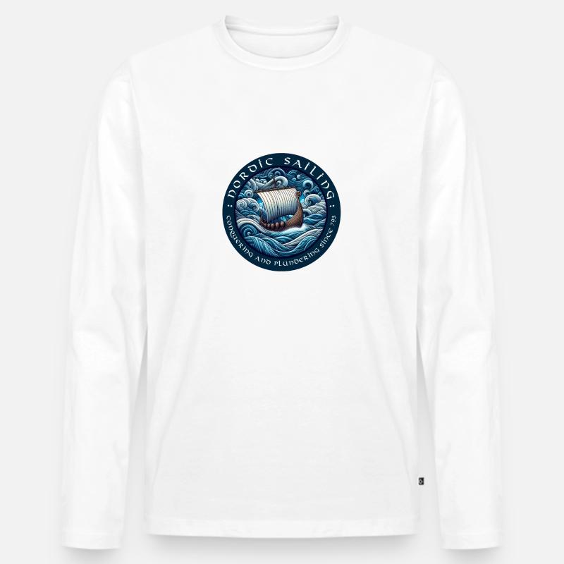 Nordic Sailing - Männer Premium Bio Langarmshirt - Weiß