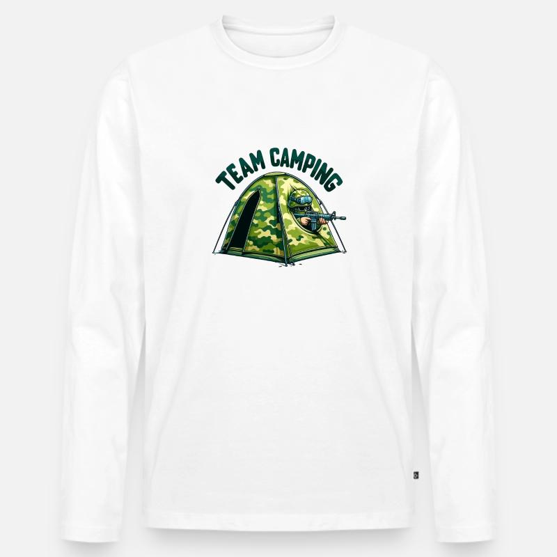 Lustiger FPS-Camper - Männer Premium Bio Langarmshirt - Weiß