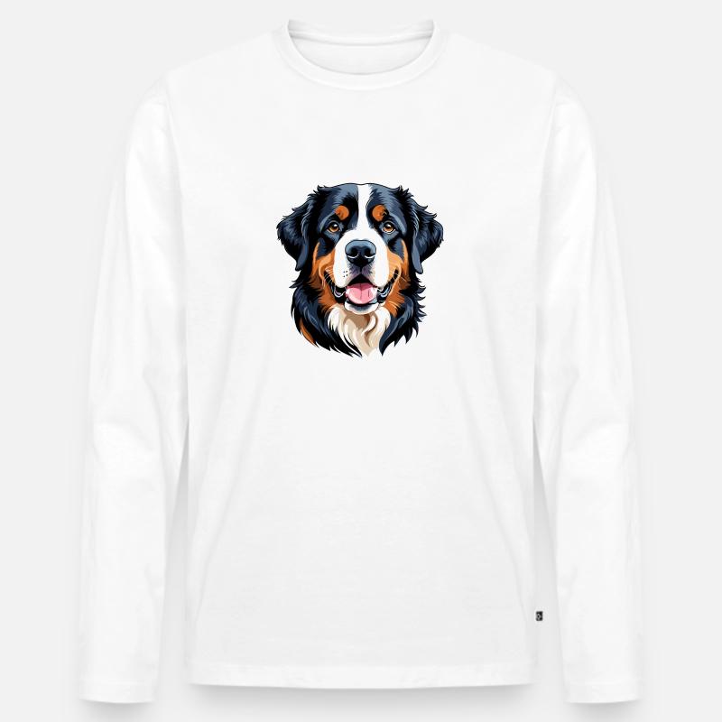 Berner Sennenhund - Männer Premium Bio Langarmshirt - Weiß