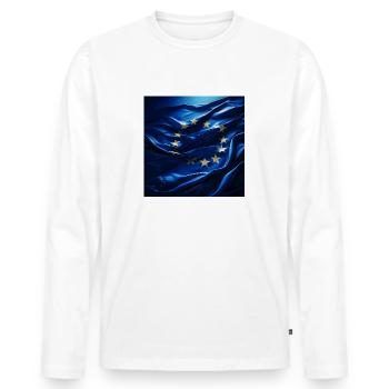 Drapeau de l’Europe - T-shirt manches longues Premium bio Homme - blanc - Devant - Nico (187cm)