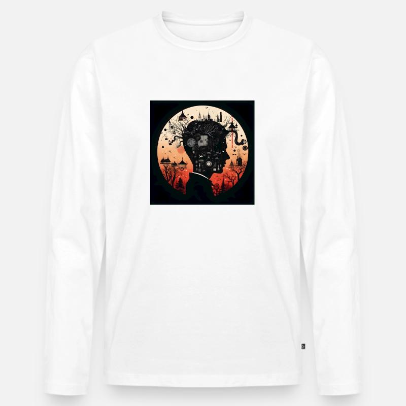 Kafka - Männer Premium Bio Langarmshirt - Weiß