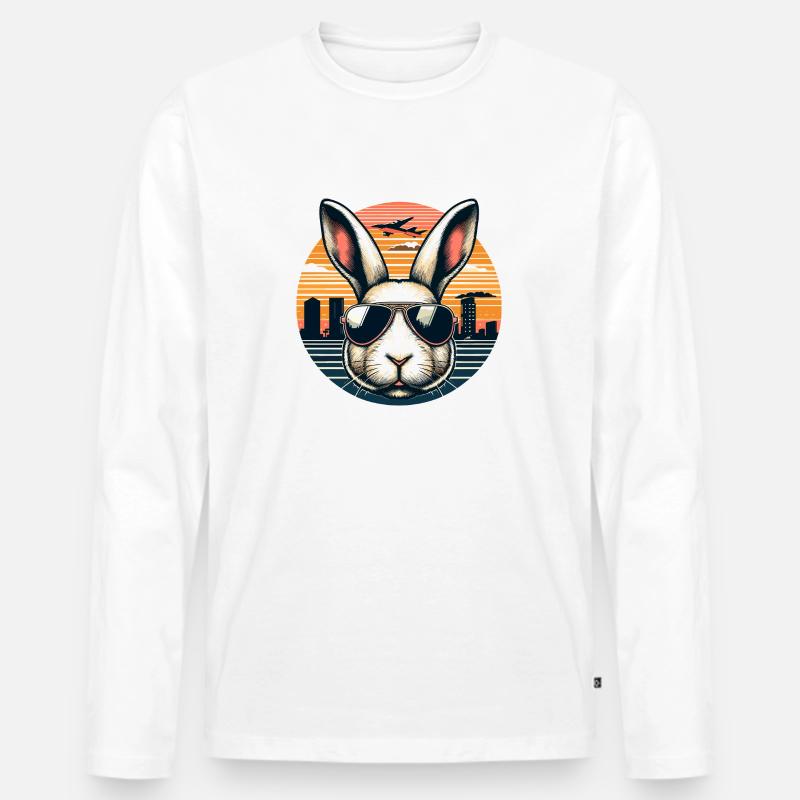 Bunny GTA Style - Männer Premium Bio Langarmshirt - Weiß