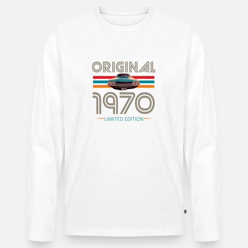 Original 1970 W - Männer Premium Bio Langarmshirt - Weiß