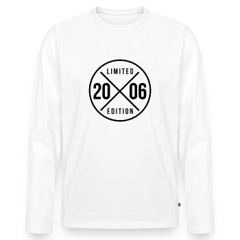 2006 Limited Edition Geburtstagsshirt - Männer Premium Bio Langarmshirt - Weiß - Vorne - Nico (187cm)