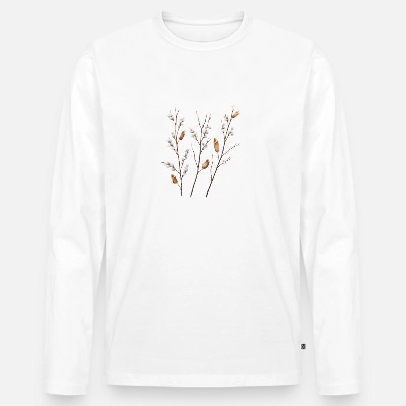 Oster-Kätzchen - Männer Premium Bio Langarmshirt - Weiß