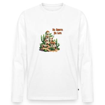 Cactus City, pas de sieste, pas de vie - T-shirt manches longues Premium bio Homme - blanc - Devant - Nico (187cm)