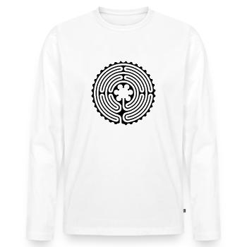 Changement de couleur d’illustration vectorielle de labyrinthe possible - T-shirt manches longues Premium bio Homme - blanc - Devant - Nico (187cm)
