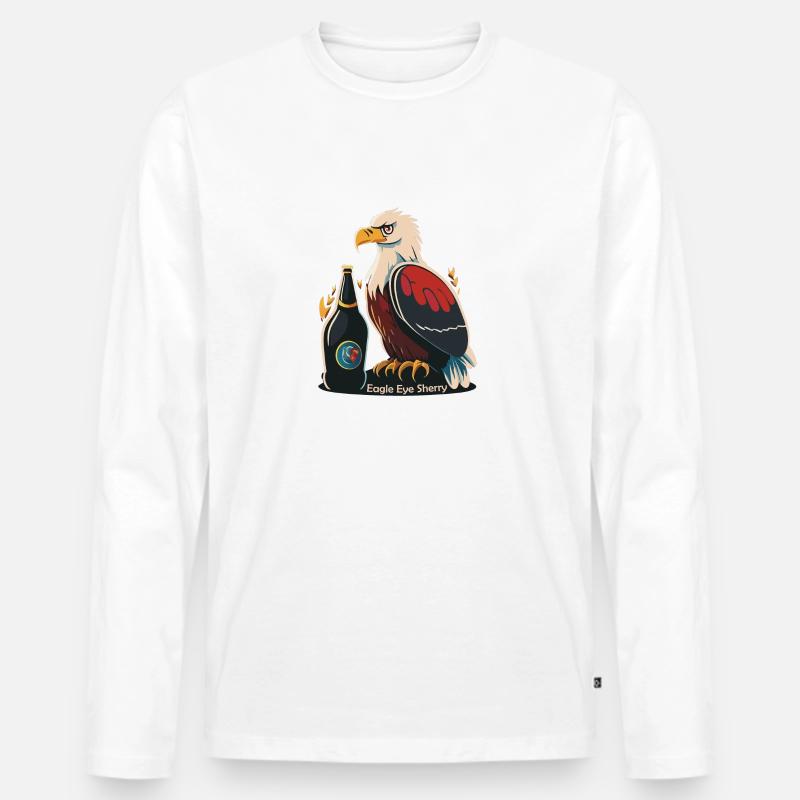 Eagle Eye Sherry - Männer Premium Bio Langarmshirt - Weiß