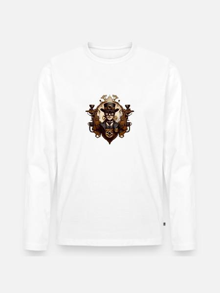 SteamPunk Reymond - Men's Premium Organic Long Sleeve Shirt - white