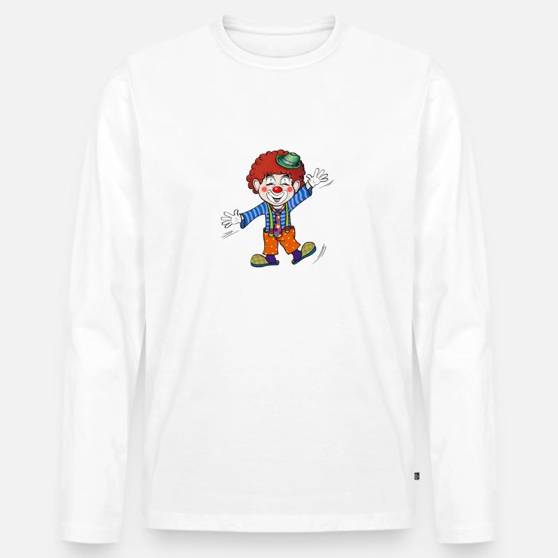Clown - Männer Premium Bio Langarmshirt - Weiß