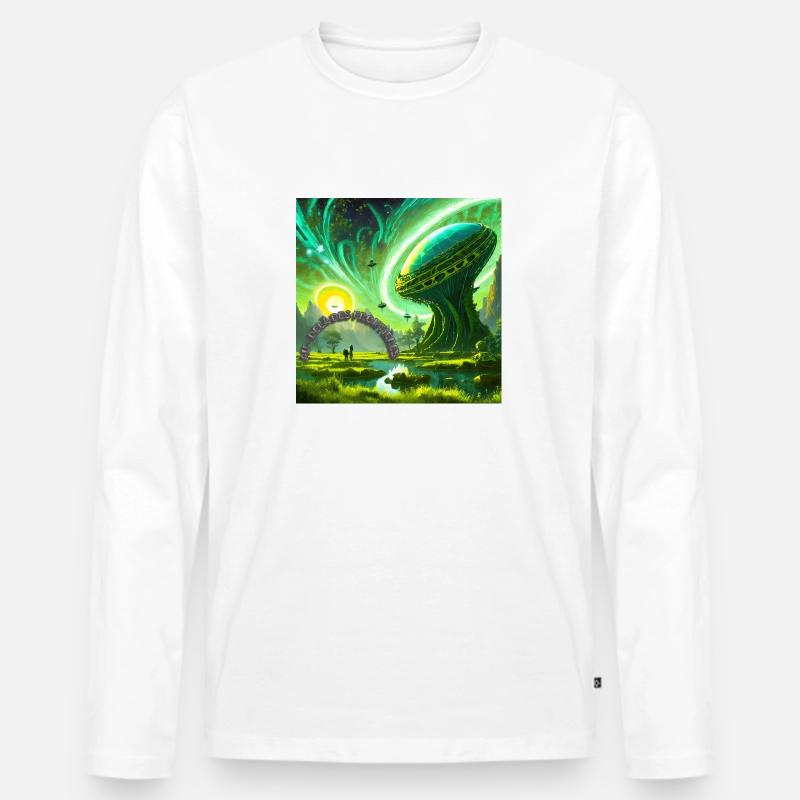 Jenseits der Grenzen - Männer Premium Bio Langarmshirt - Weiß