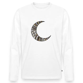 Gold Moon Mandala - Männer Premium Bio Langarmshirt - Weiß - Vorne - Nico (187cm)