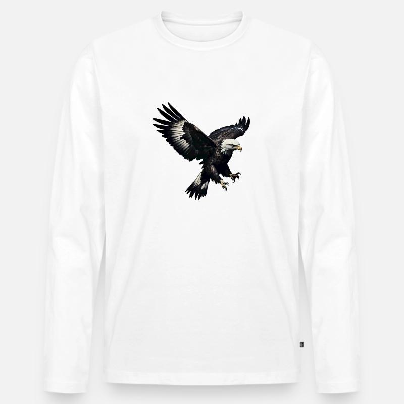 Adler - Männer Premium Bio Langarmshirt - Weiß