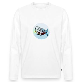 Leuchtfisch Unterwasserlamp - Männer Premium Bio Langarmshirt - Weiß - Vorne - Nico (187cm)