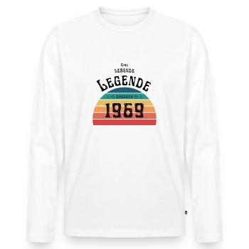 Eine lebende Legende, geboren 1969 - Männer Premium Bio Langarmshirt - Weiß - Vorne - Nico (187cm)