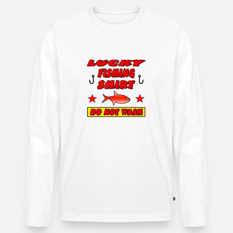 Angeln - Männer Premium Bio Langarmshirt - Weiß