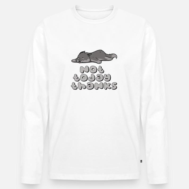 Heute nicht, danke - Männer Premium Bio Langarmshirt - Weiß