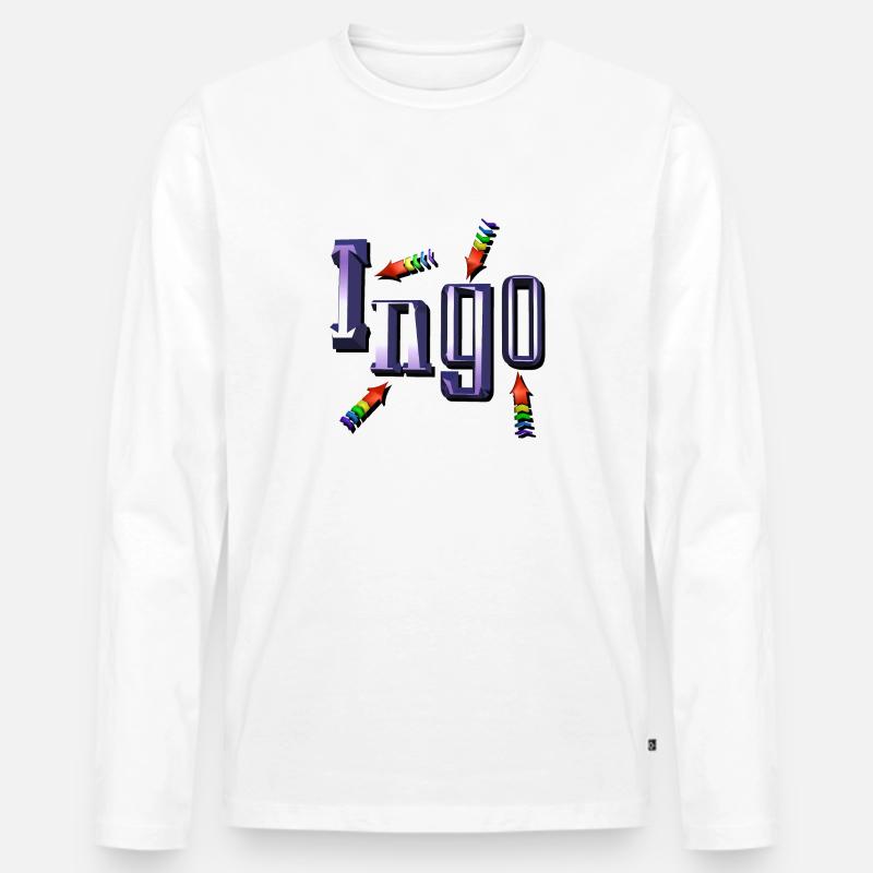 ingo2 - Männer Premium Bio Langarmshirt - Weiß