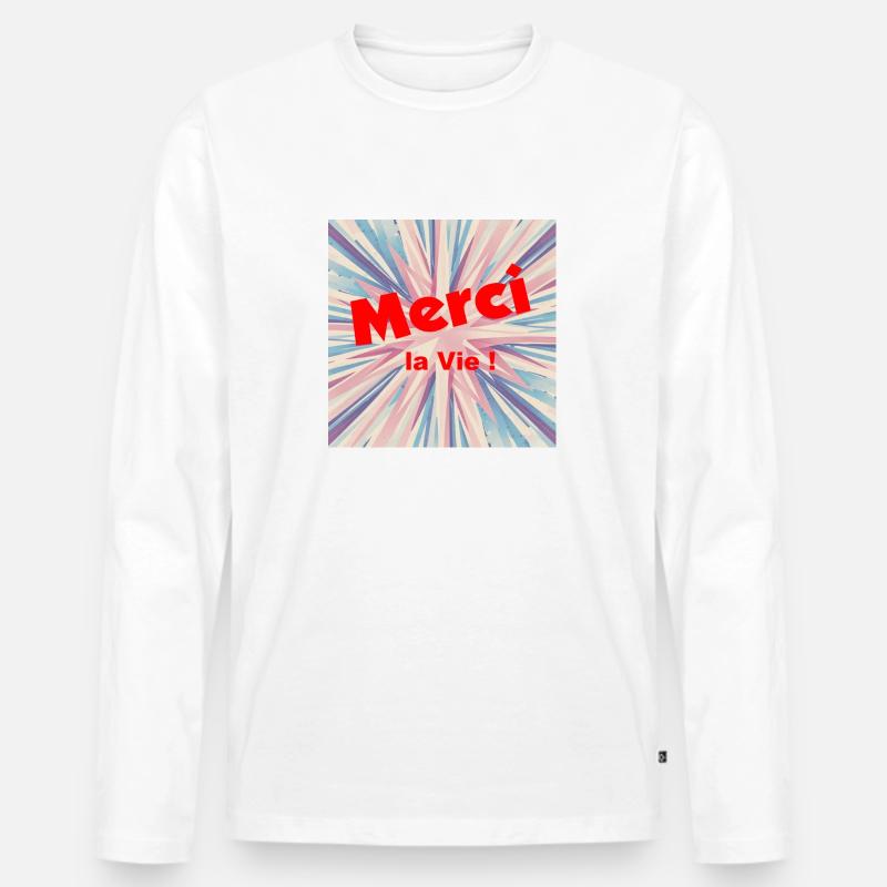 Danke Leben! - Männer Premium Bio Langarmshirt - Weiß