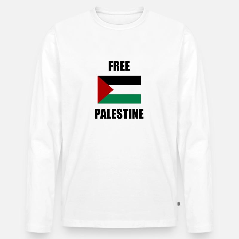 Befreit Palästina - Männer Premium Bio Langarmshirt - Weiß