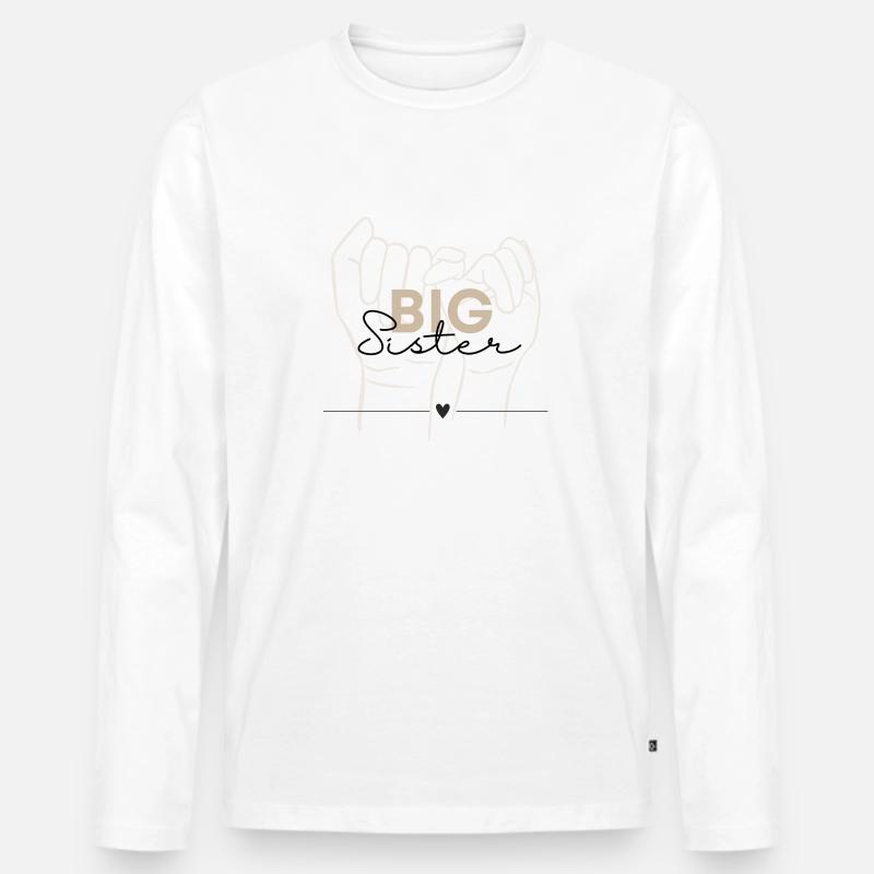 Große Schwester, Geschwister Design - Männer Premium Bio Langarmshirt - Weiß