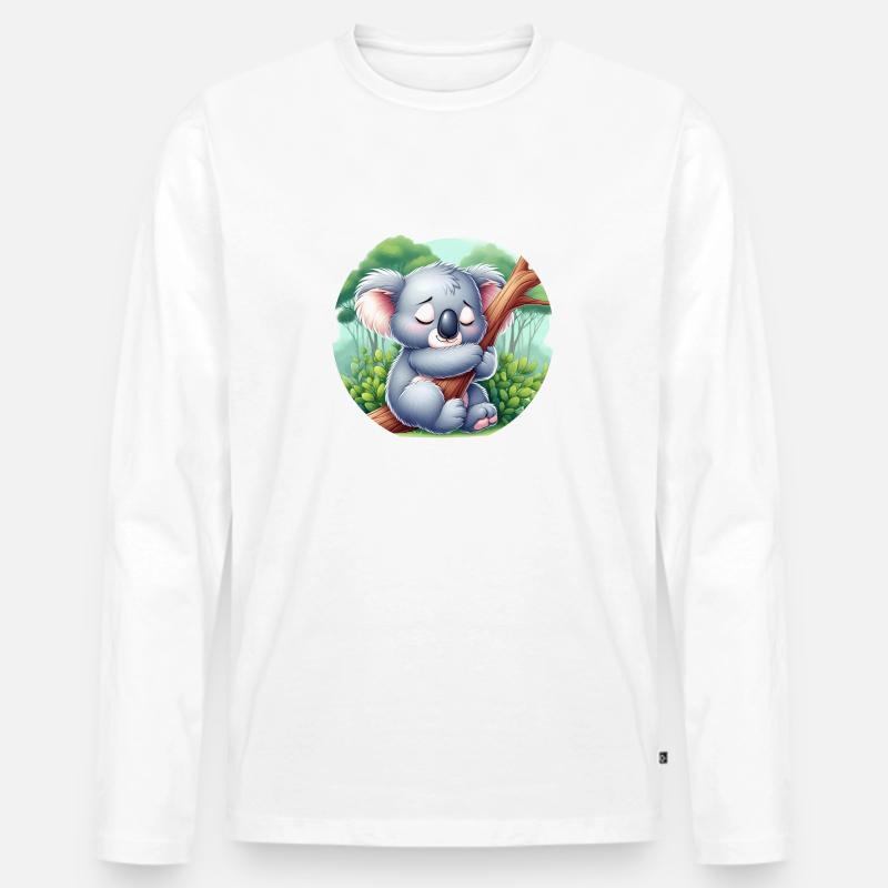 glücklicher Koalabär Koala - Männer Premium Bio Langarmshirt - Weiß