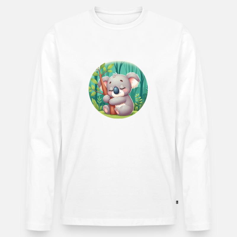 glücklicher Koalabär Koala - Männer Premium Bio Langarmshirt - Weiß