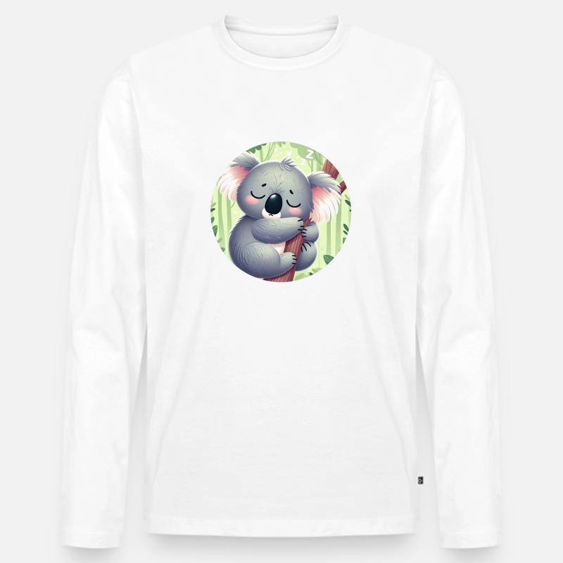 glücklicher Koalabär Koala - Männer Premium Bio Langarmshirt - Weiß