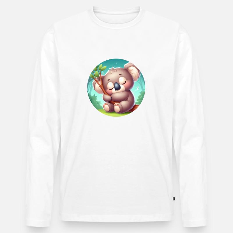glücklicher Koalabär Koala - Männer Premium Bio Langarmshirt - Weiß