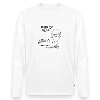 Je vous connais? - T-shirt manches longues Premium bio Homme - blanc - Devant - Nico (187cm)