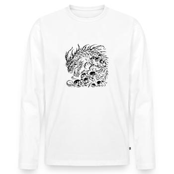 Fantasy Dragon Anime Dragon head Mythical reptile magic - Men's Premium Organic Long Sleeve Shirt - white - Front - Nico (187cm)