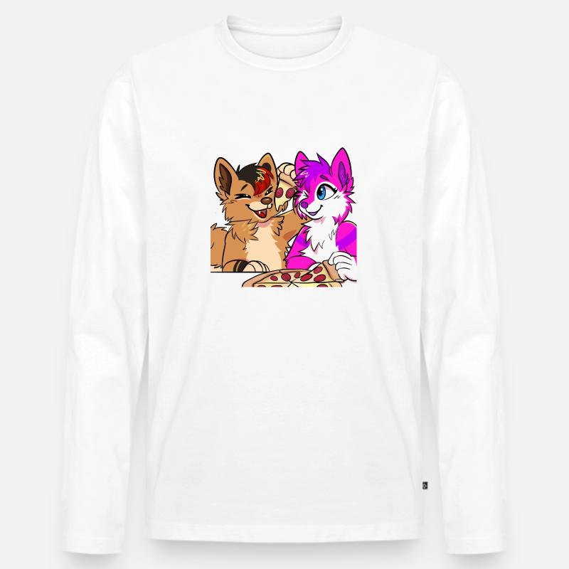 SkyXAkera Pizzadate - Männer Premium Bio Langarmshirt - Weiß