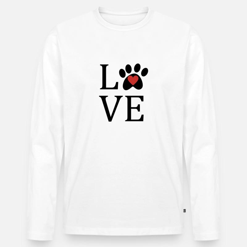 Ich liebe Tiere! - Männer Premium Bio Langarmshirt - Weiß