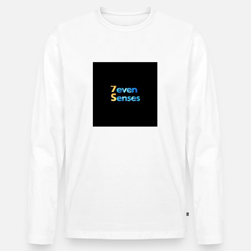 7even Senses - Männer Premium Bio Langarmshirt - Weiß