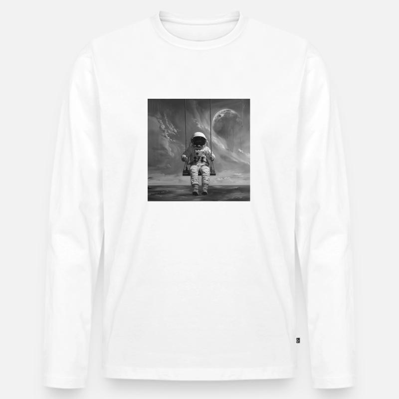 Astronaut - Männer Premium Bio Langarmshirt - Weiß