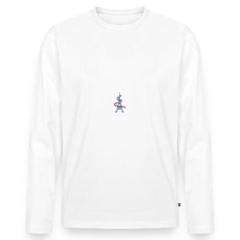 Schreien, unterstützen, vibrieren - Männer Premium Bio Langarmshirt - Weiß - Vorne - Nico (187cm)