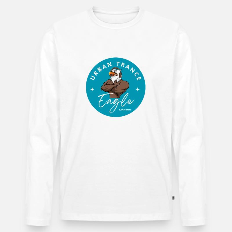 Urban Trance Eagle Phalomis - Männer Premium Bio Langarmshirt - Weiß