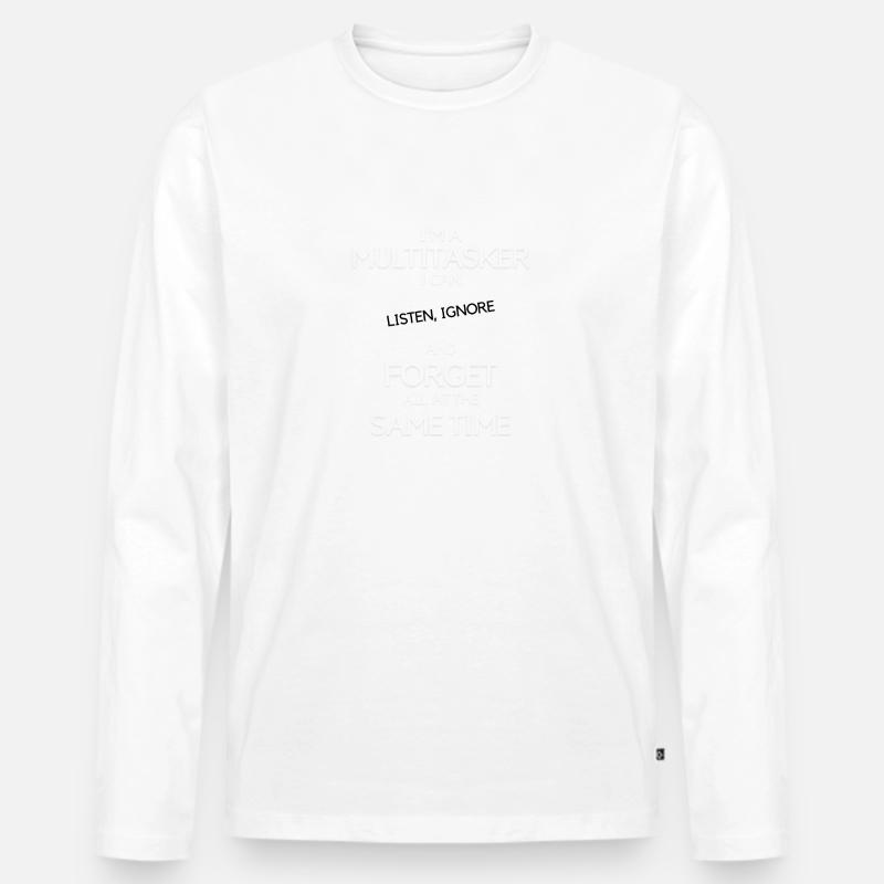 Multitasking Multitasker - Männer Premium Bio Langarmshirt - Weiß
