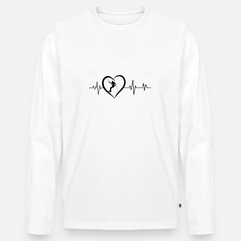 Klettern mit Herzschlag - Männer Premium Bio Langarmshirt - Weiß
