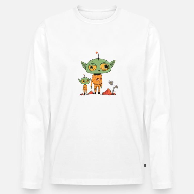 Die letzte Blume - Männer Premium Bio Langarmshirt - Weiß