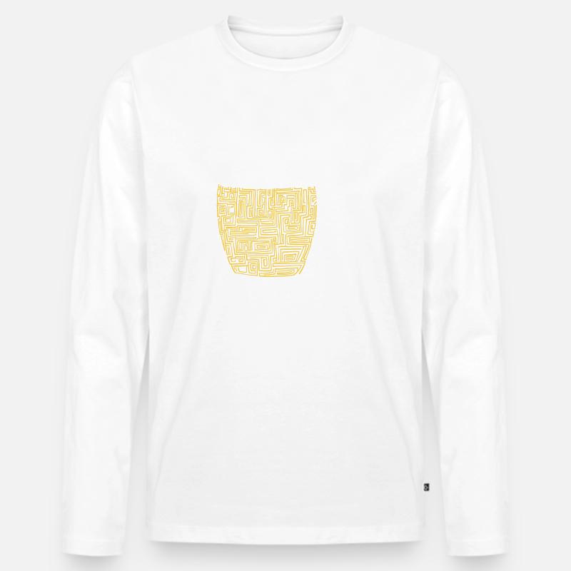 Laby Bier - Männer Premium Bio Langarmshirt - Weiß