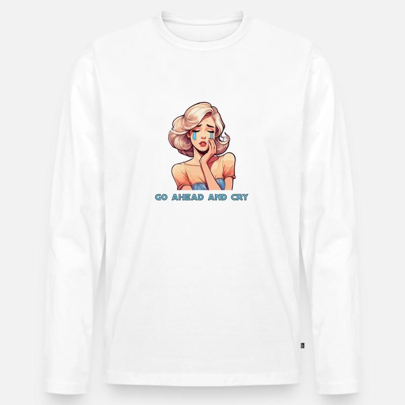 Heul doch - Männer Premium Bio Langarmshirt - Weiß