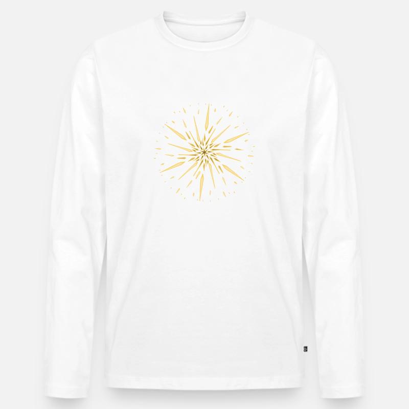 Sonnenstrahlen - Männer Premium Bio Langarmshirt - Weiß